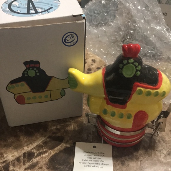 Contained Art Submarine Ceramic Container Jar New - Picture 11 of 13